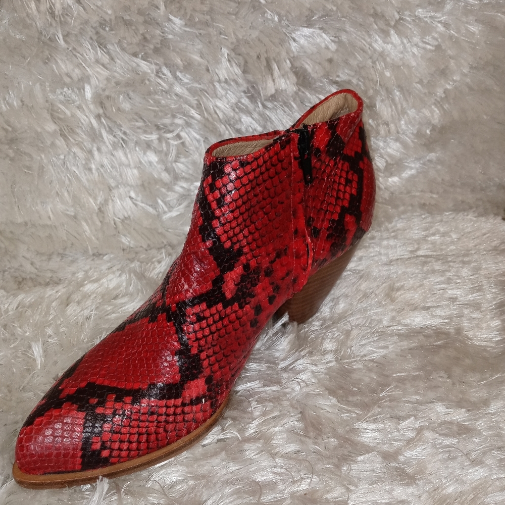 Snakeprint Red Python Alberto Zago Ankle Booties - Picture 3 of 7